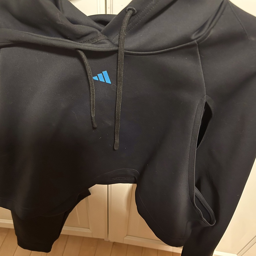 Adidas Black Pullover with Blue Accent